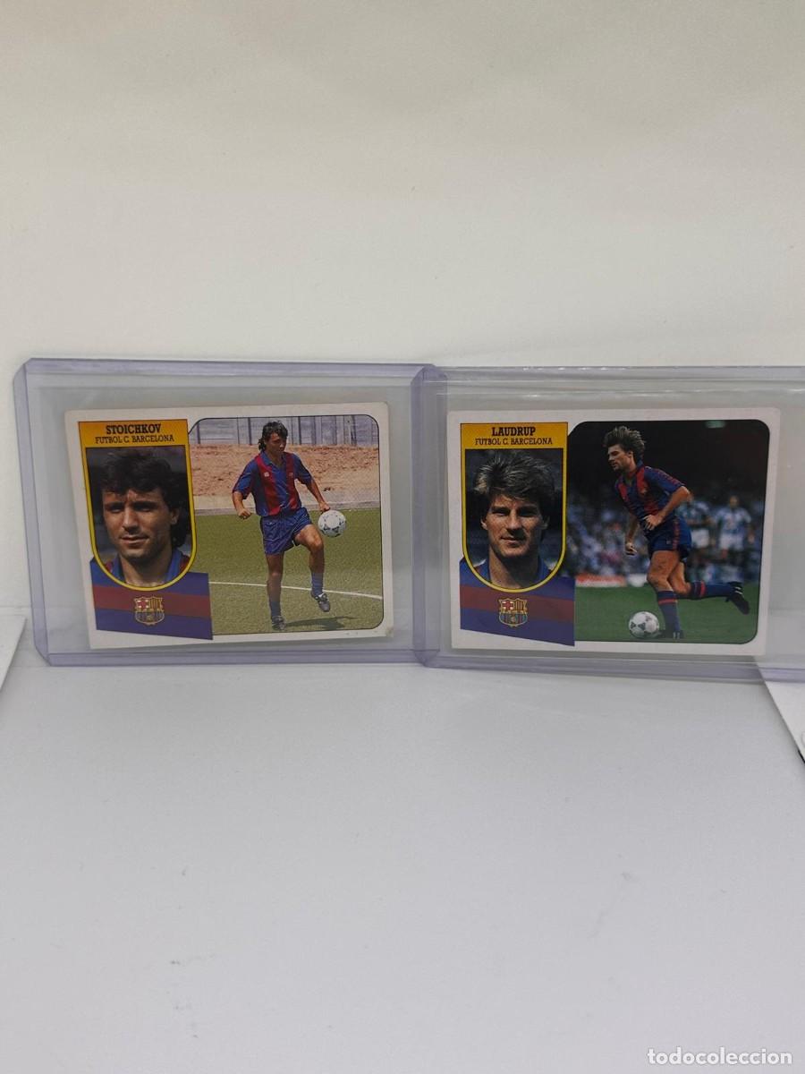Cromos de f&uacute;tbol: Lote 2 Card Laudrup Stoichkov FC Barcelona Liga Este 91 92 1991 1992 Sin pegar