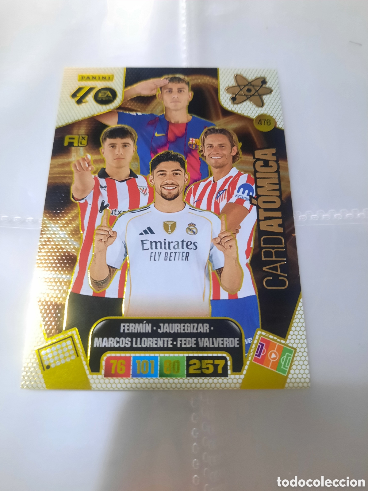 Cromos de f&uacute;tbol: FERM&Iacute;N - JAUREGIZAR - LLORENTE - VALVERDE - 476 - CARD AT&Oacute;MICA - ADRENALYN XL 2025 - 2026 - 25 26