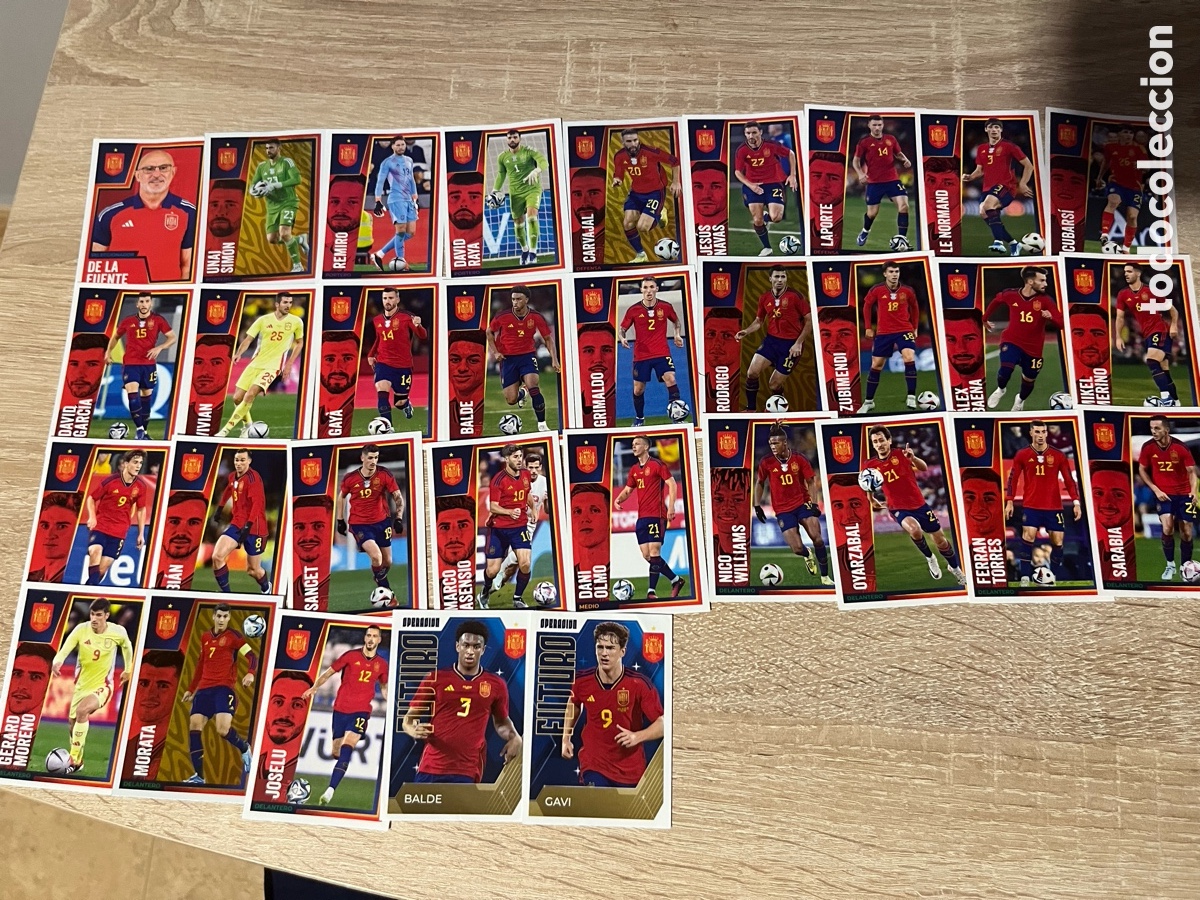 Cartes &agrave; collectionner de Football: LOTE SELECCI&Oacute;N ESPA&Ntilde;OLA CAMPEONES DEL MUNDO CARREFOUR PANINI 2024 24 TODOS CON LA ROJA