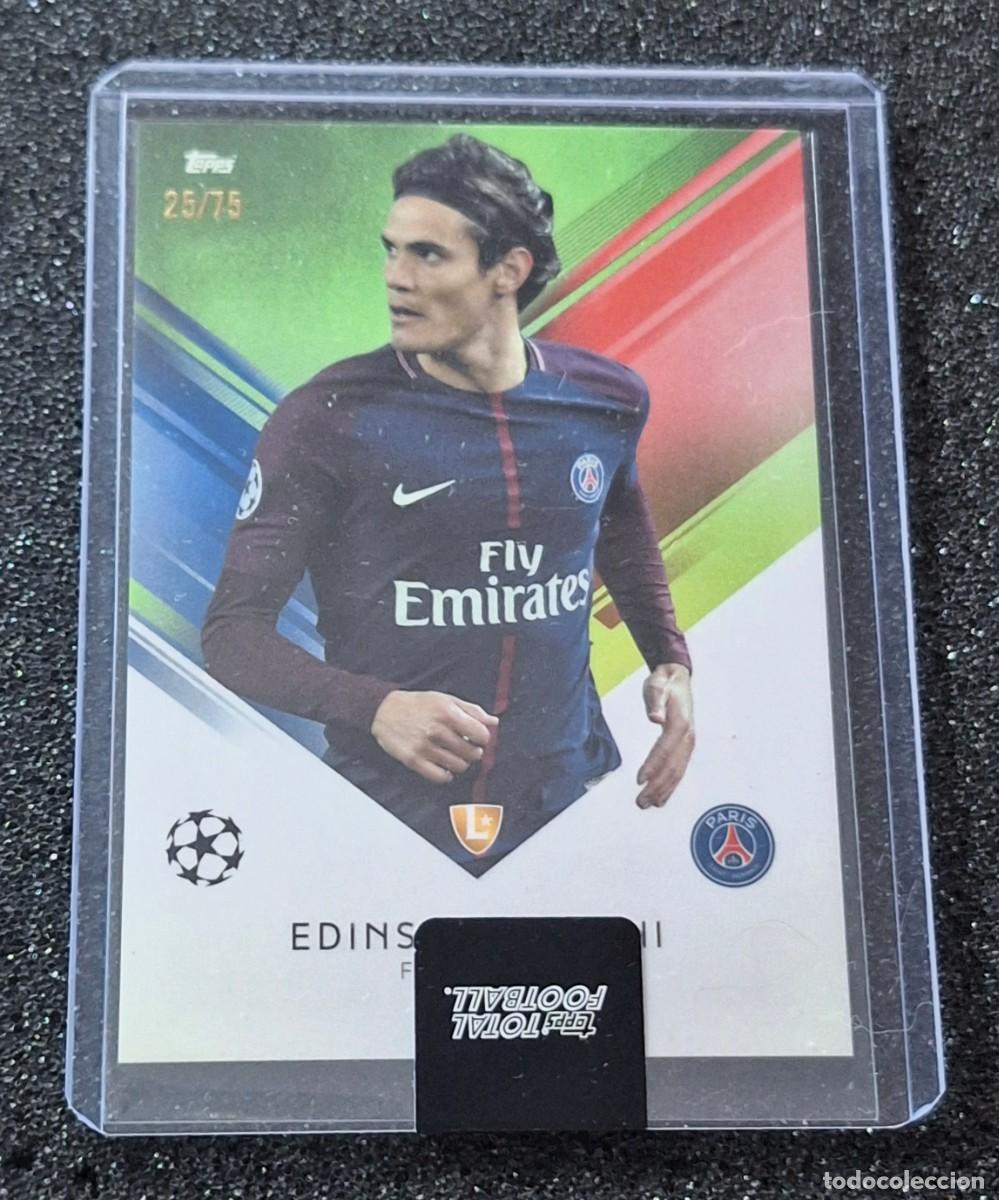 Cromos de f&uacute;tbol: Edinson Cavani Paris Saint-Germain PSG Topps Total Football 25/75 Green