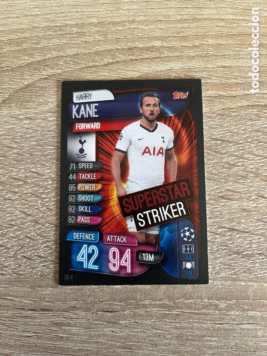 Cartes &agrave; collectionner de Football: SS4 HARRY KANE SUPERSTAR STRIKER MATCH ATTAX EXTRA FUTBOL TOPPS 2019 2020 19 20 TOTTENHAM