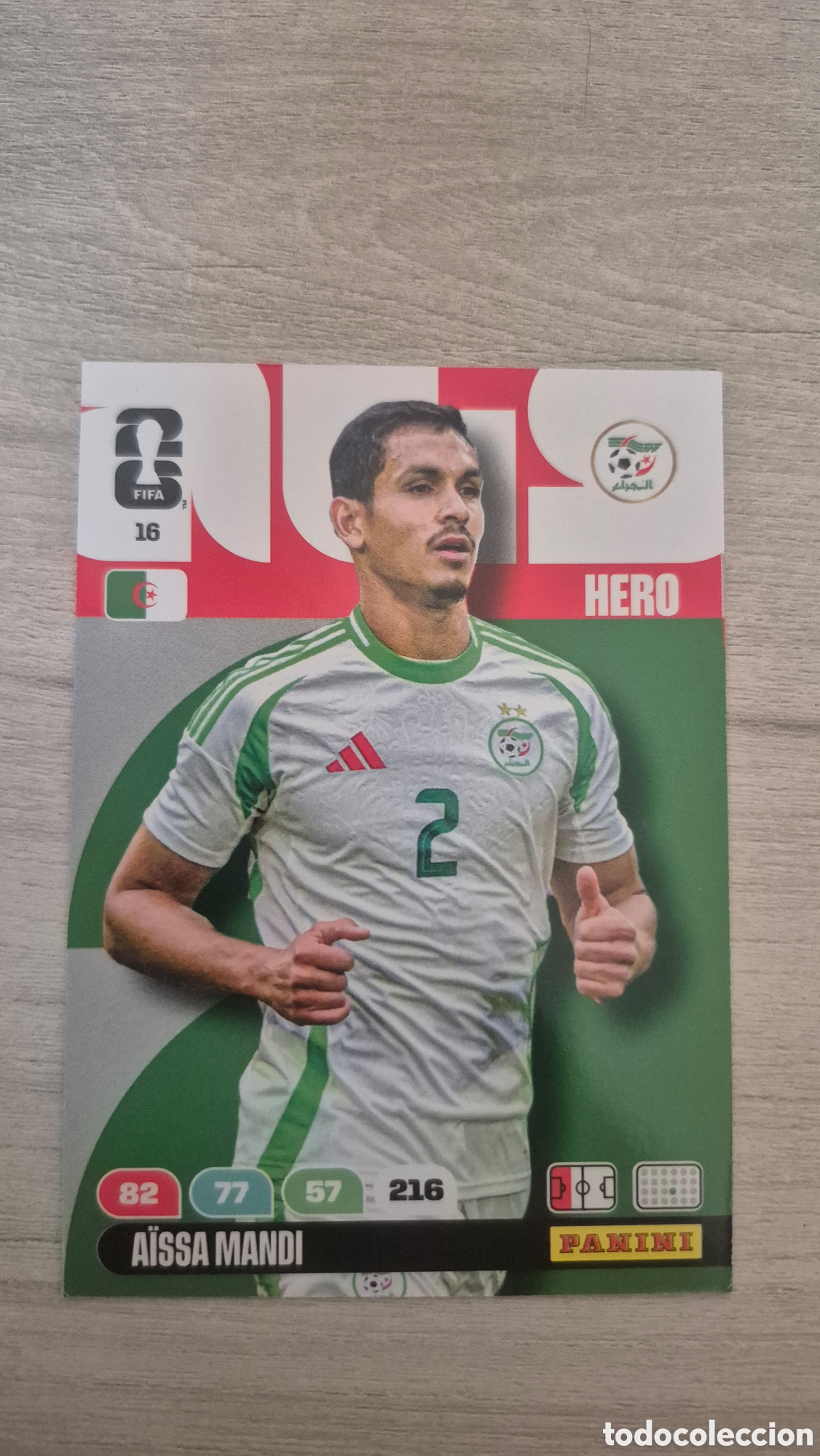 Cromos de f&uacute;tbol: N&deg;16 Argelia A&iuml;ssa Mandi Adrenalyn FIFA World Cup 26