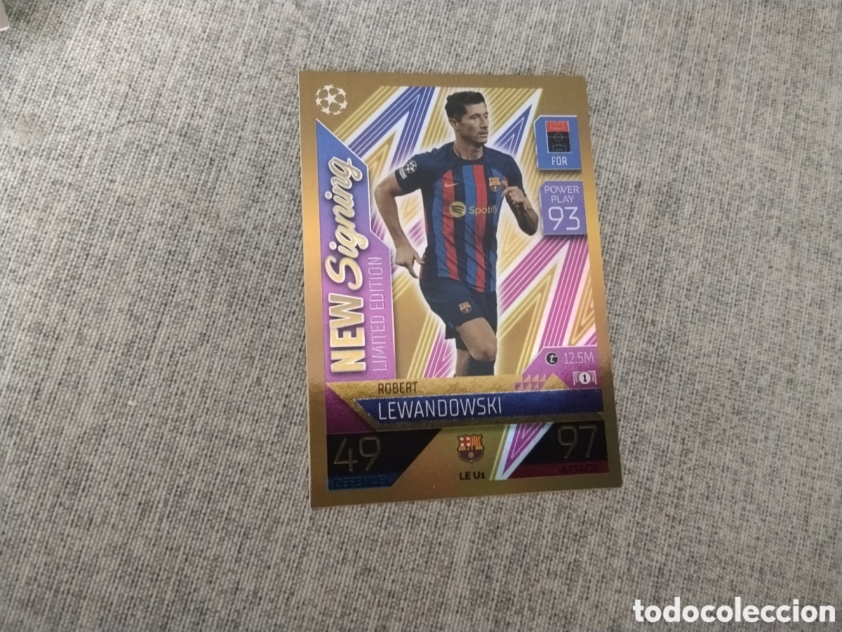 Cromos de f&uacute;tbol: MATCH ATTAX 2022 23 ( NEW SIGNING LIMITED EDITION ) LEWANDOWSKI - FC BARCELONA LE U1
