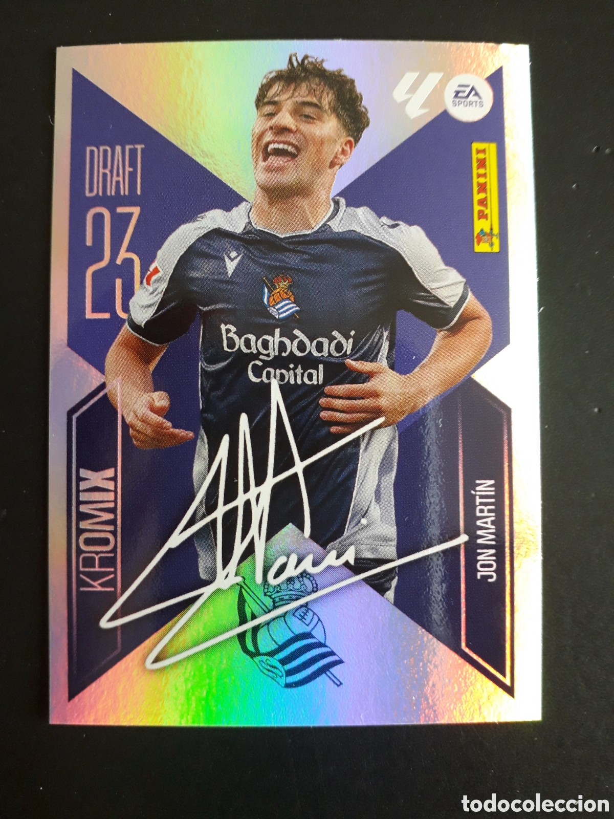 Cromos de f&uacute;tbol: JON MART&Iacute;N REAL SOCIEDAD DRAFT 23 KROMIX N&deg; K13 ED ESTE 2026 2027 26 27 SIN PEGAR PEDIDO M&Iacute;NIMO 3&euro;.