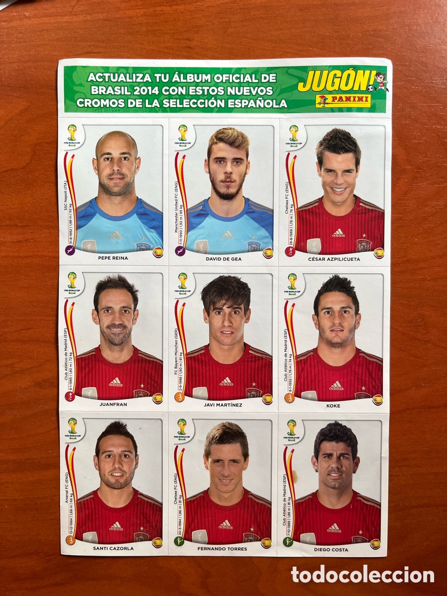 Cromos de f&uacute;tbol: Actualizacion update set Brasil 2014- Espa&ntilde;a-Spain- Panini-Sin abrir- Precintado- Revista Jugon