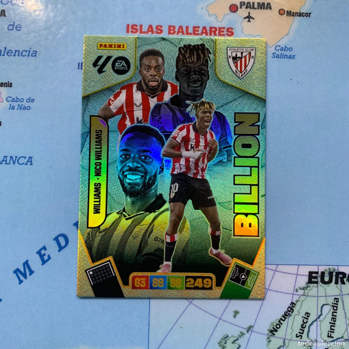 Cromos de f&uacute;tbol: Billion Williams/Nico del Athletic de Bilbao cromo adrenalyn XL 25-26 2025-2026
