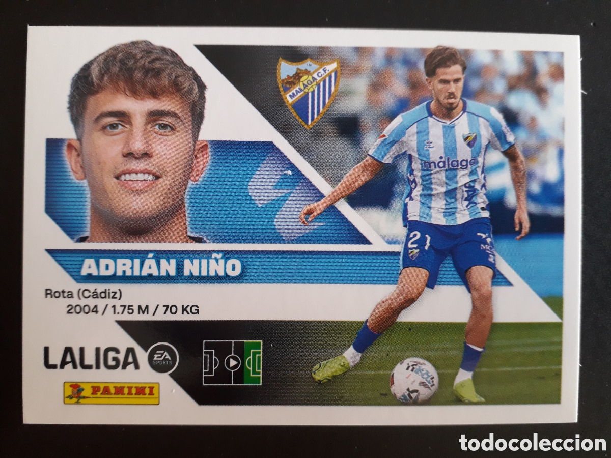 Cromos de f&uacute;tbol: ADRI&Aacute;N NI&Ntilde;O, M&Aacute;LAGA N&deg; 18 ED ESTE 2026 2027 26 27 SIN PEGAR PEDIDO M&Iacute;NIMO 3&euro;.