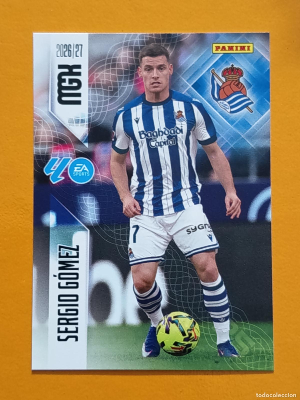 Football Stickers: 313 SERGIO G&Oacute;MEZ. REAL SOCIEDAD. MEGACRACKS 2026-27. PANINI