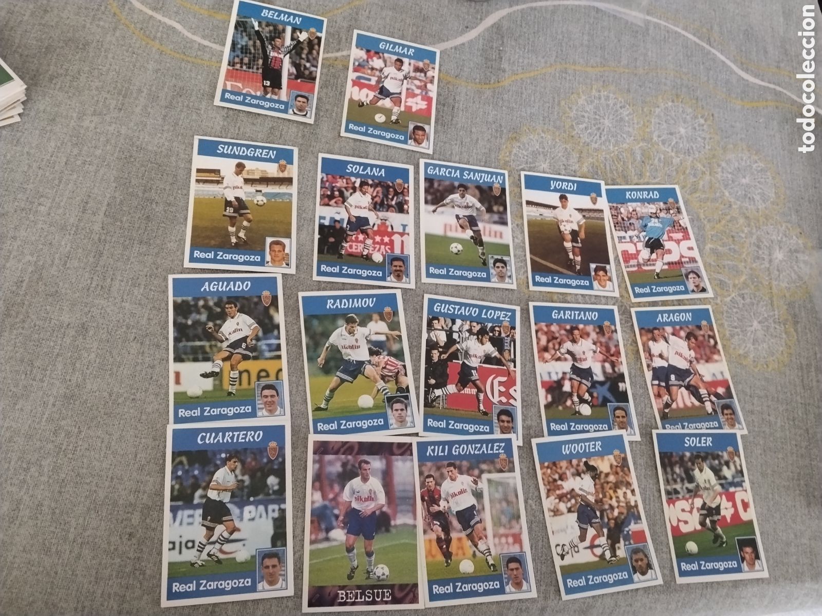 Fu&szlig;ball-Sticker: ED. PANINI 1997 98 ( 97-98 ) LOTE DE 17 CROMOS NUEVOS ( REAL ZARAGOZA )