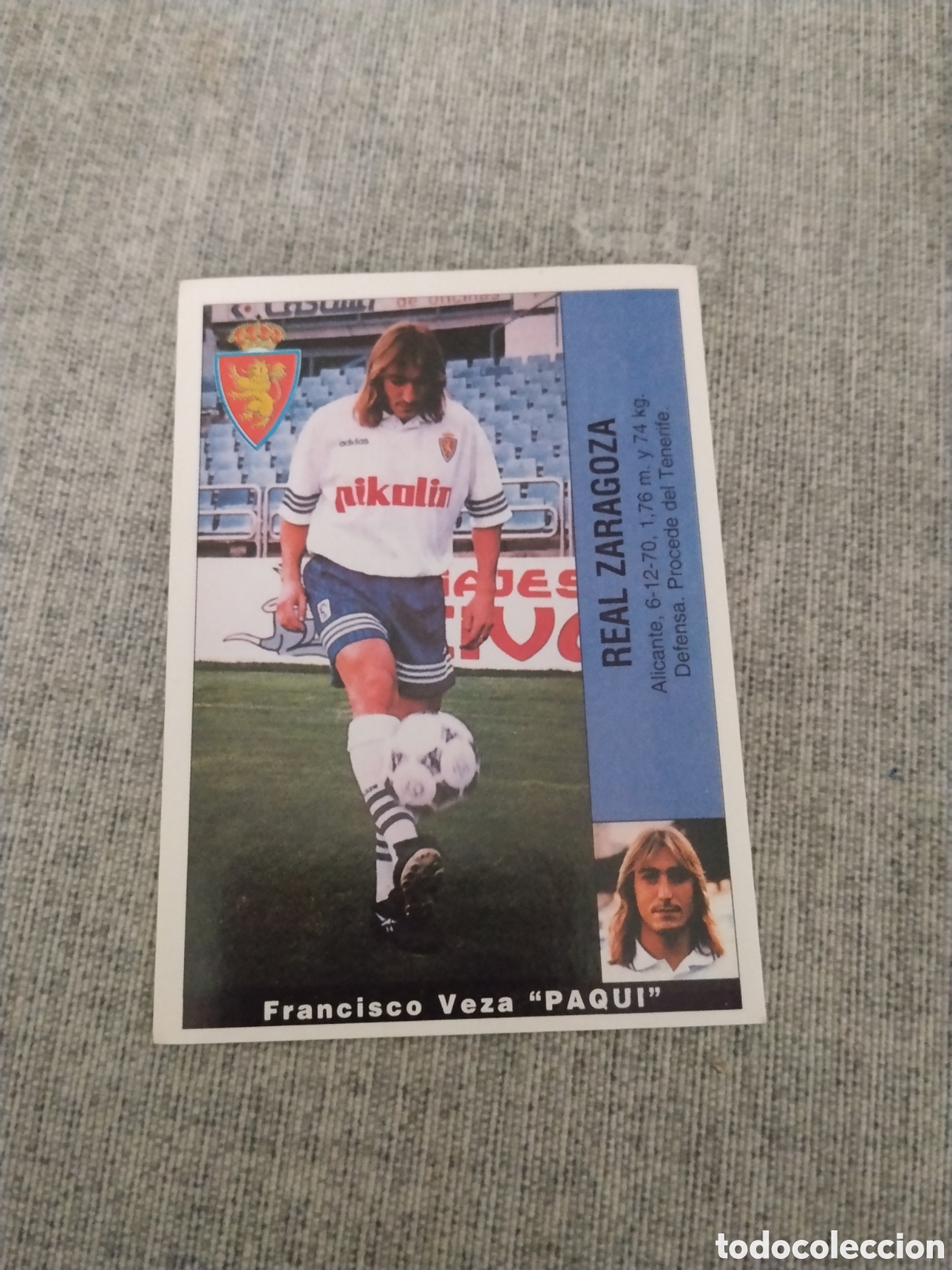 Cromos de Futebol: ED. PANINI 1995 96 ( 95-96 ) ULT. FICHAJE N&ordm; 26 PAQUI - REAL ZARAGOZA ( SIN PEGAR )