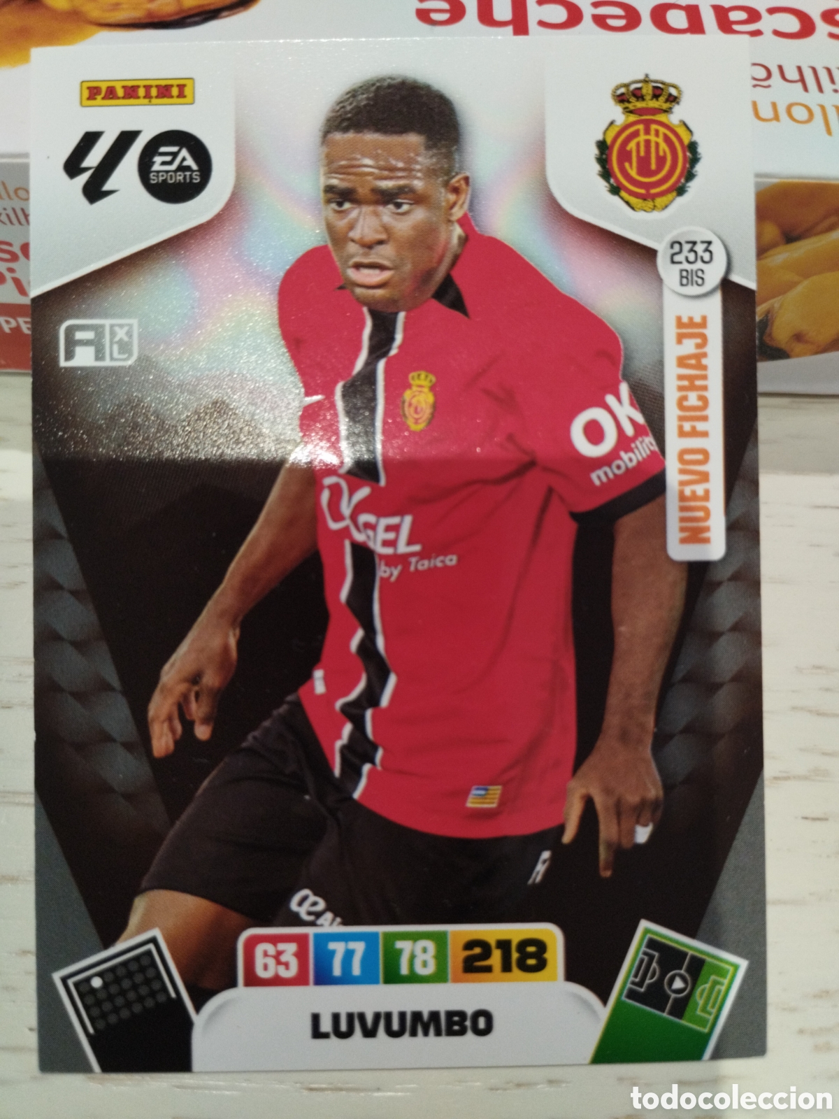 Cromos de f&uacute;tbol: 233bis. Luvumbo MALLORCA ADRENALYN 2025 2026 PANINI 25 26