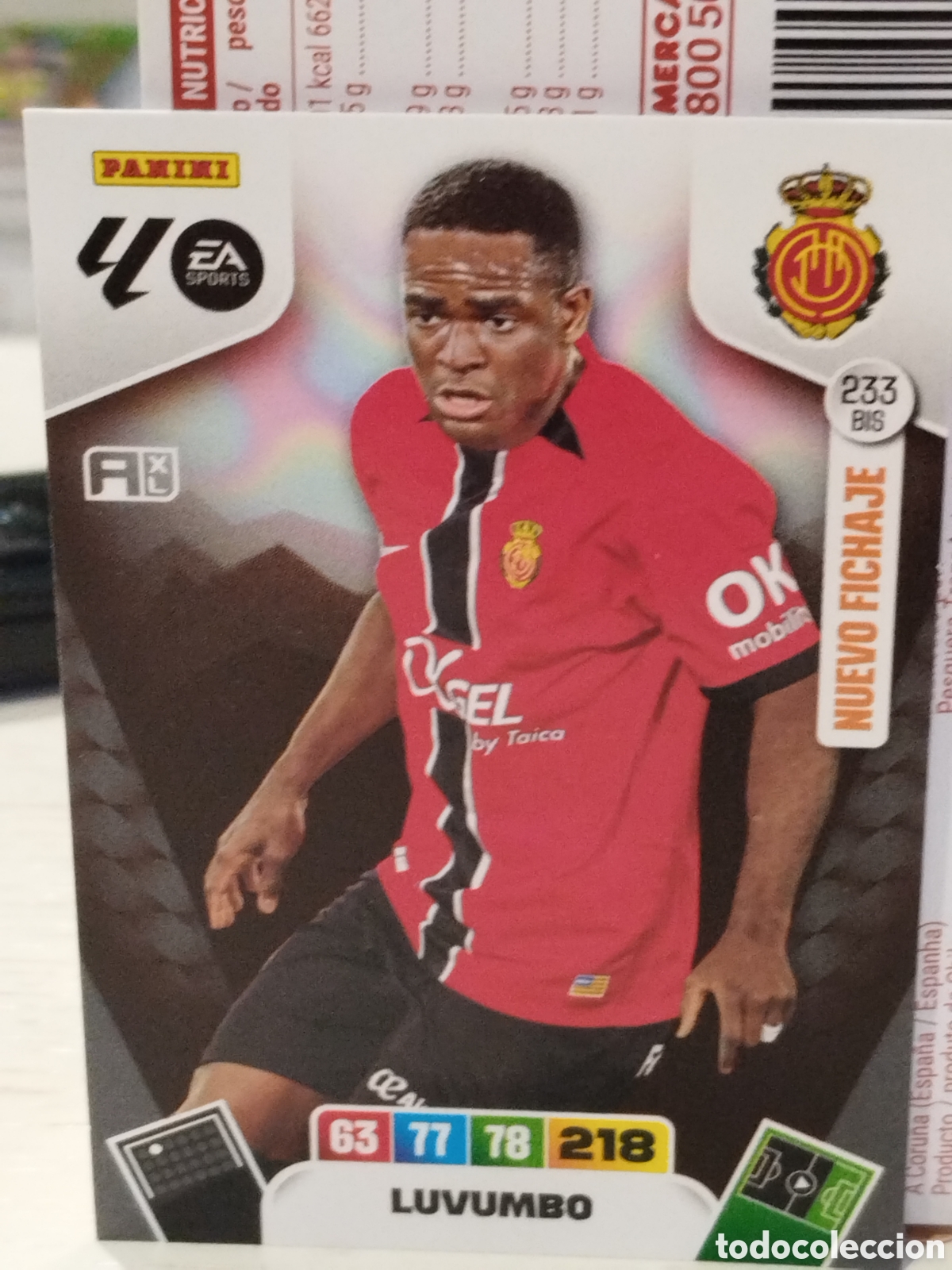 Cromos de f&uacute;tbol: 233bis. Luvumbo MALLORCA ADRENALYN 2025 2026 PANINI 25 26