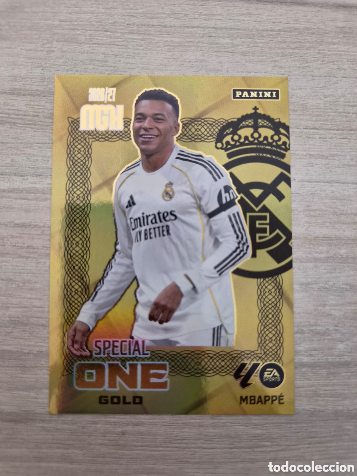 Cromos de f&uacute;tbol: Special One Gold Mbappe Megacracks 26/27