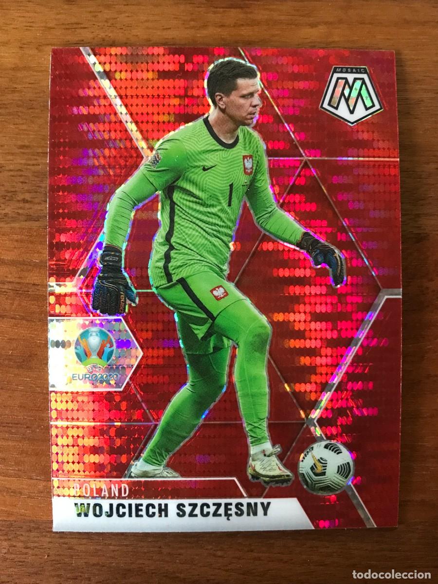 Football Stickers: WOJCIECH SZCZESNY - POLONIA - RED PULSAR PRIZM - PANINI MOSAIC UEFA EURO 2020 20