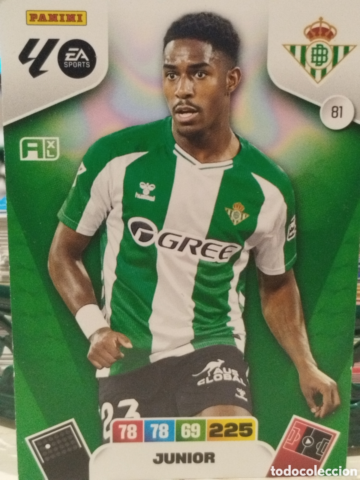 Cromos de f&uacute;tbol: 81 JUNIOR BETIS 25 26 ADRENALYN XL 2025 2026