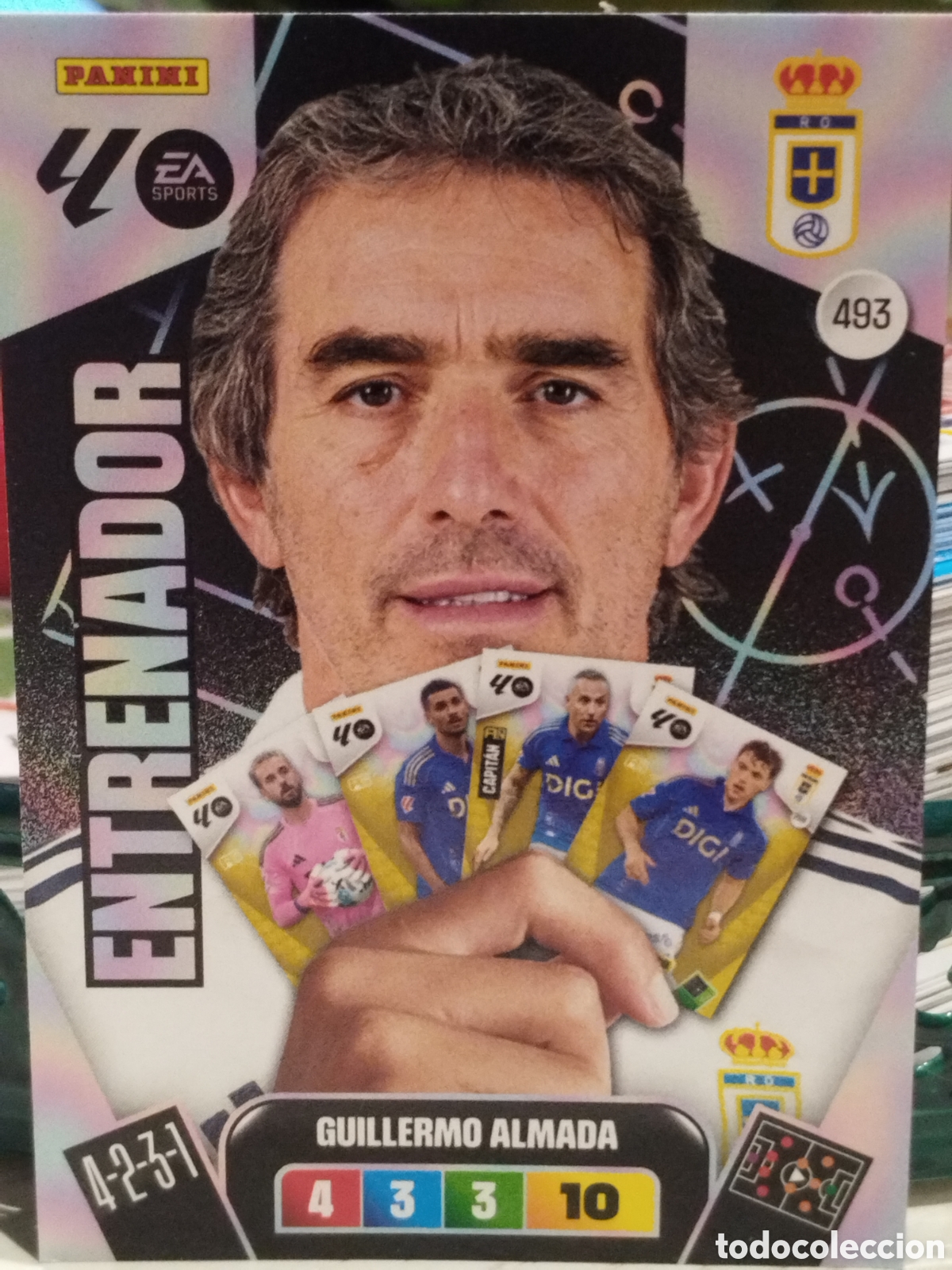 Cromos de f&uacute;tbol: 493 GUILLERMO ALMADA ENTRENADOR OVIEDO 25 26 ADRENALYN XL 2025 2026