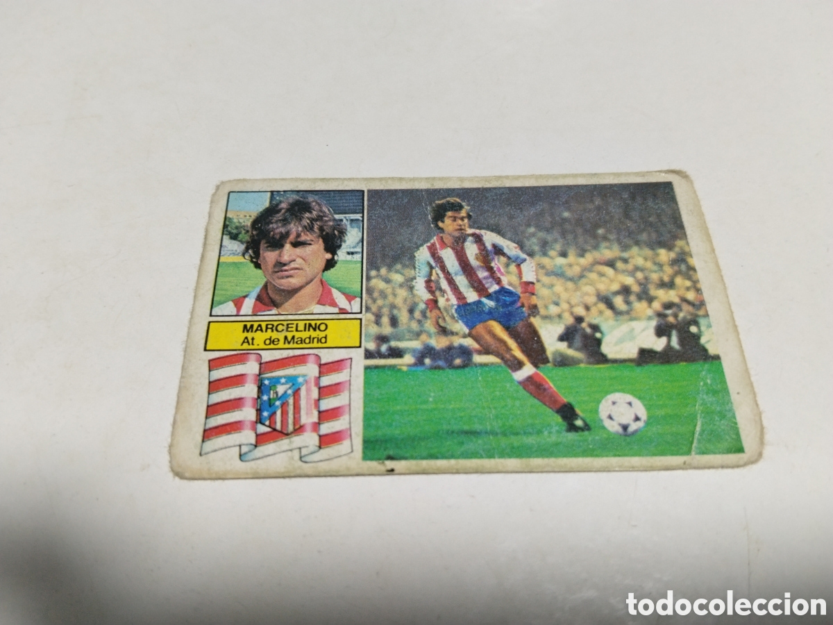 Cromos de f&uacute;tbol: Cromo Futbol Liga 82/82 , Ediciones ESTE , Marcelino, doblez lado bajo izquierdo y centro