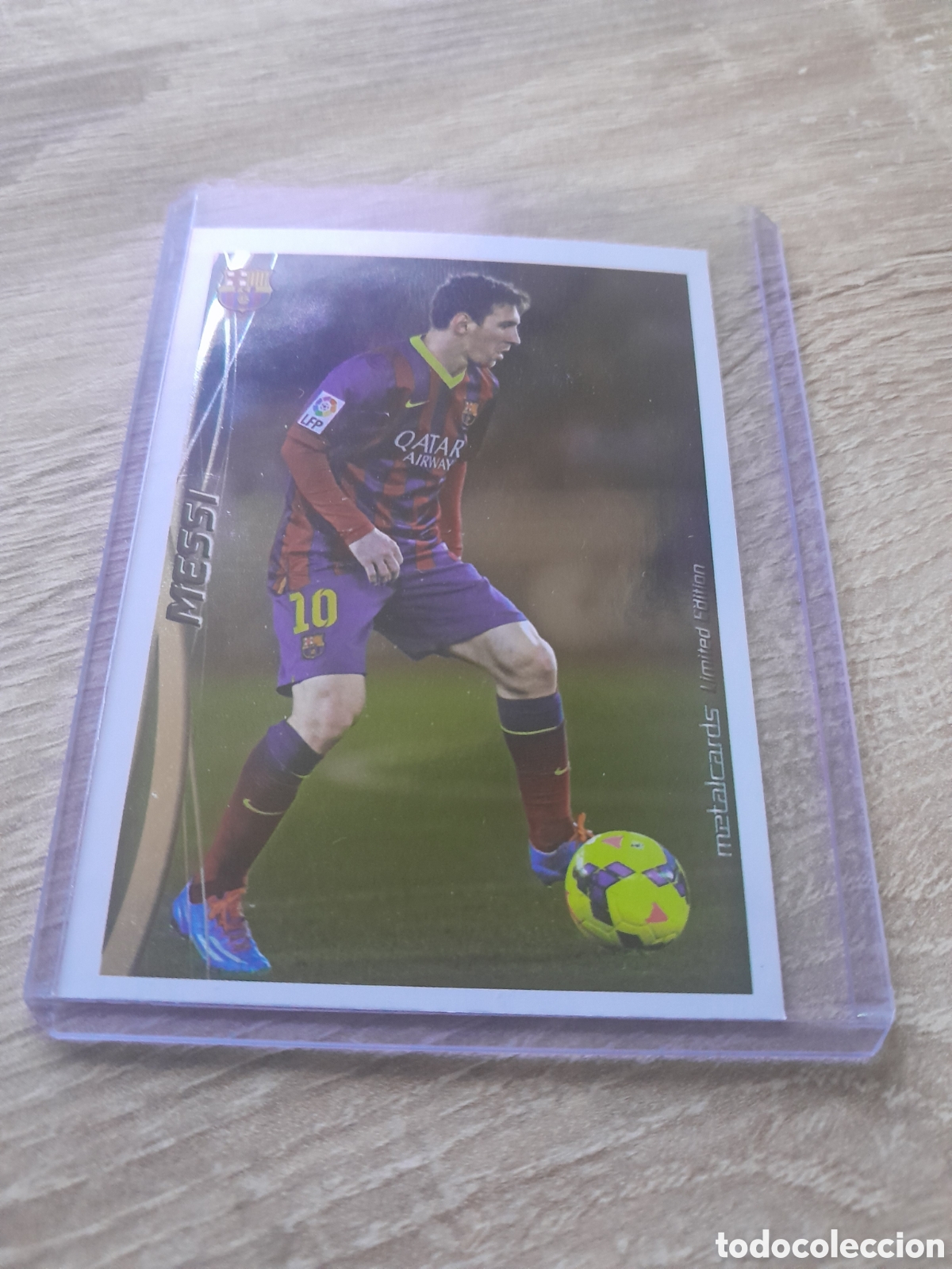Football Stickers: MESSI (Brillo Liso) - Barcelona 2014 2015 - Mundicromo Liga metalCard 2014-15