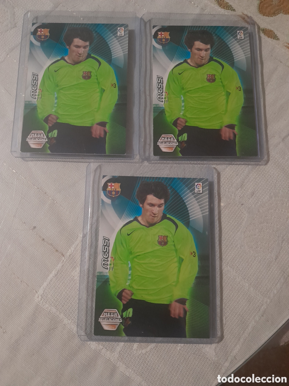 Cromos de f&uacute;tbol: lote 3 cromos n&ordm; 404 messi liga megacracks 2006 2007 mgk 2006-07 barcelona mega revelaciones