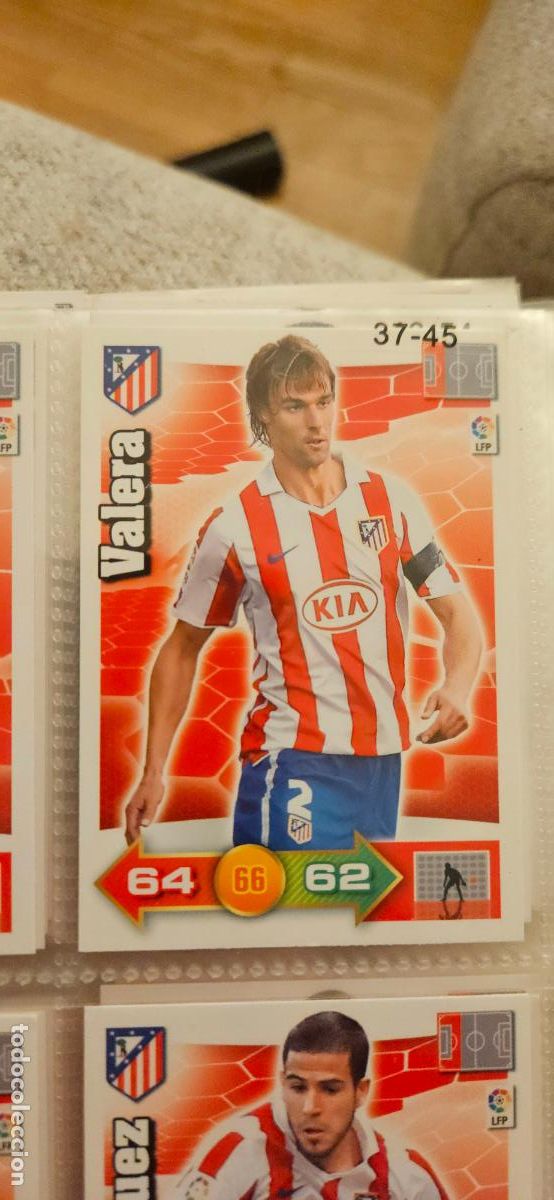 Cromos de f&uacute;tbol: 39. Valera (Atletico Madrid) adrenalyn 2010 2011 10 11 trading card