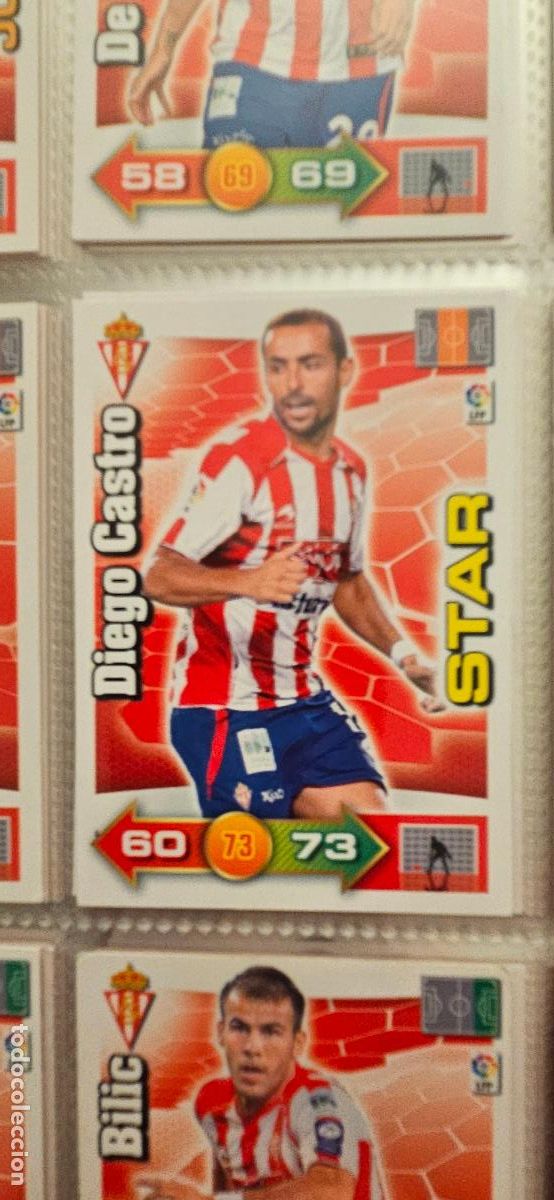 Football Stickers: 302. Diego Castro (Real Sporting) � Jug&oacute;n adrenalyn 2010 2011 10 11 trading card