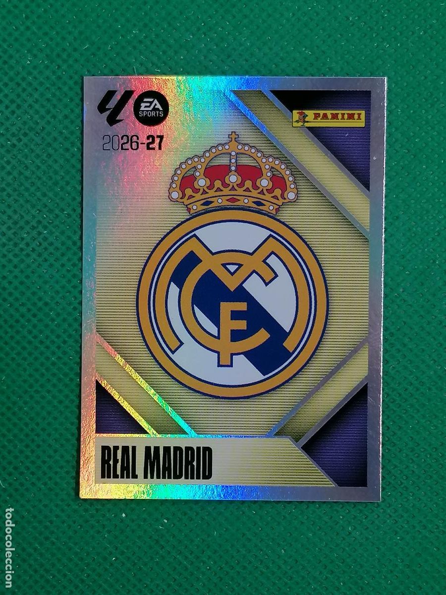 Cromos de f&uacute;tbol: 1 ESCUDO REAL MADRID ⚽ PANINI LIGA ESTE 26 27 2026 2027 ⚽