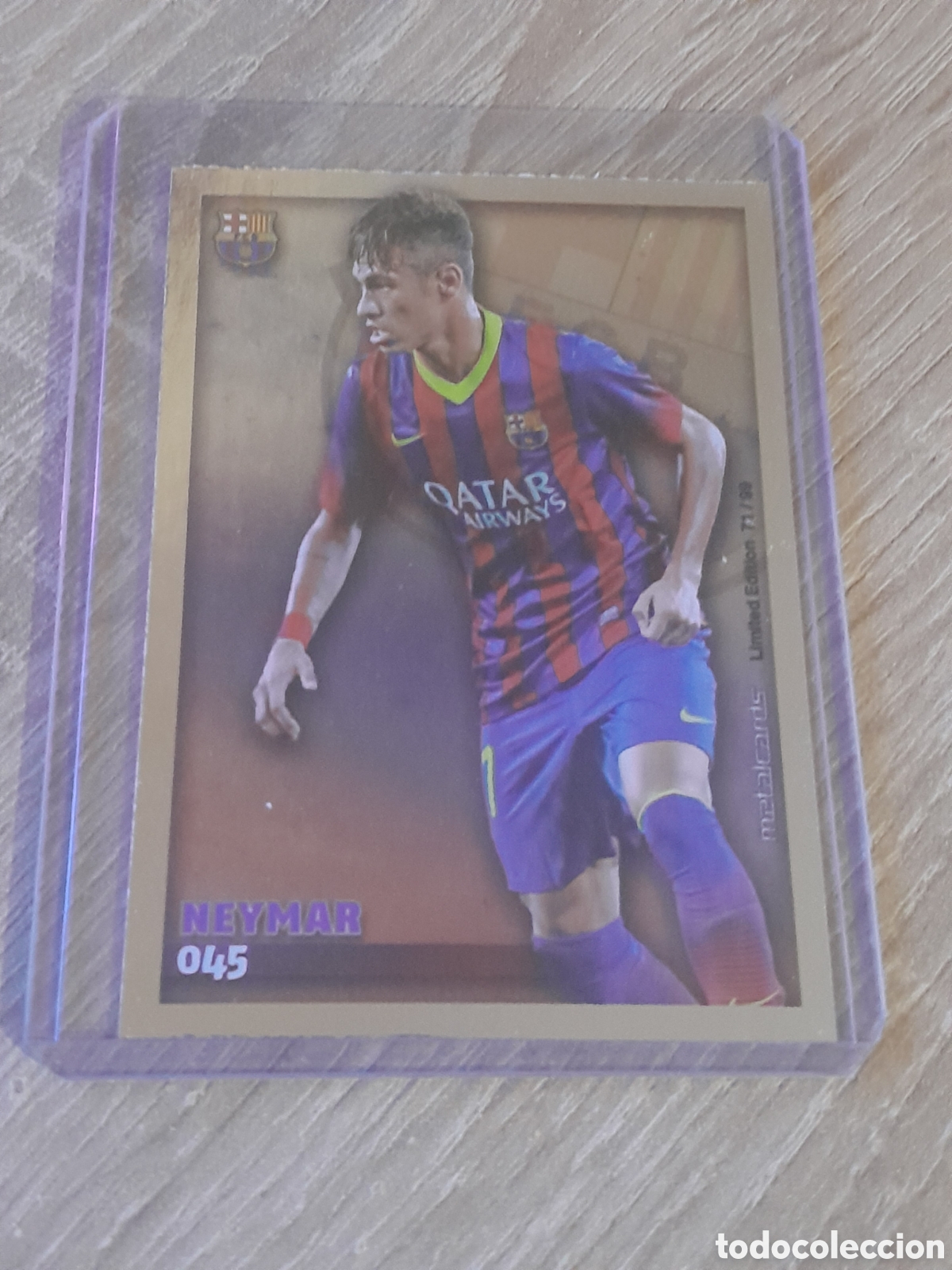 Cromos de f&uacute;tbol: 5 NEYMAR (BARCELONA) METALCARDS LIMITED EDITION MUNDICROMO 2014 2015 14 15