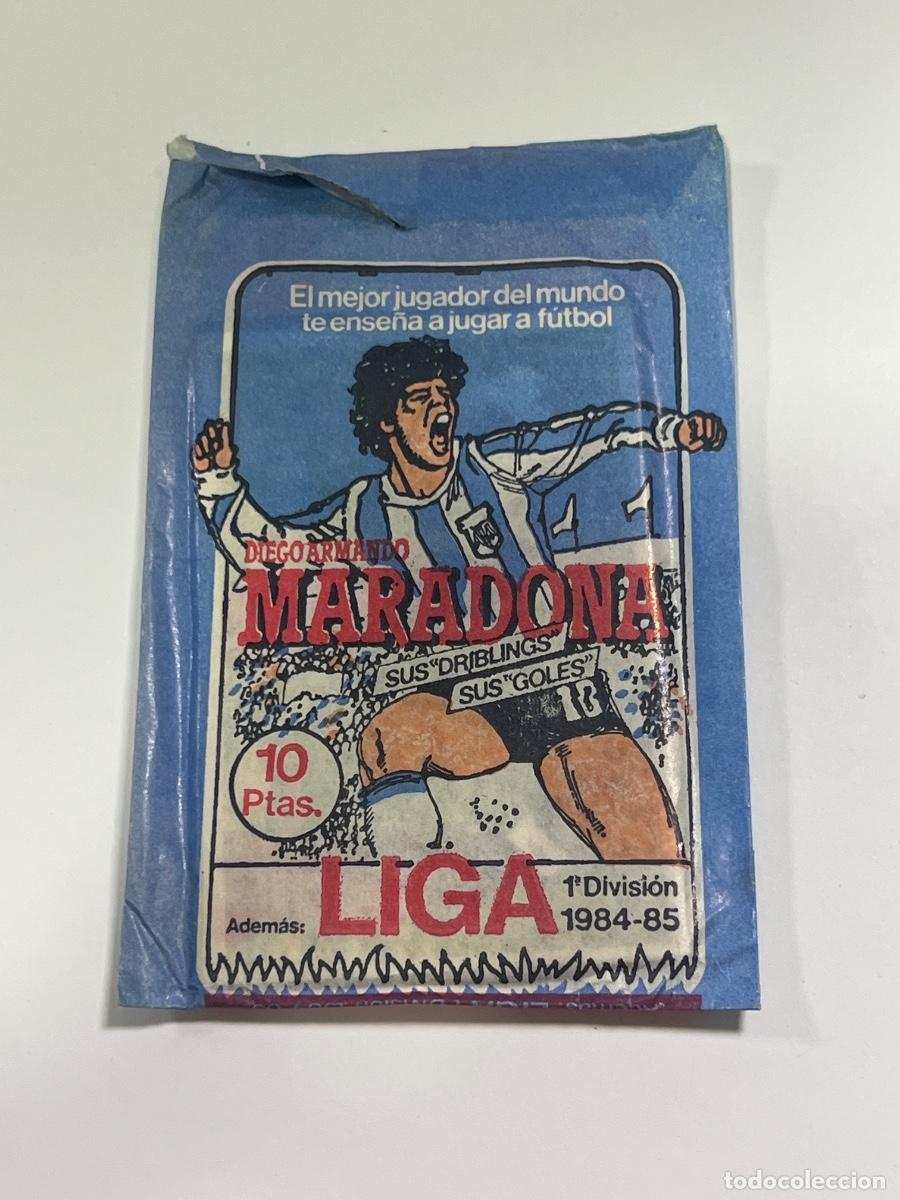Cromos de f&uacute;tbol: SOBRE DE CROMOS. MARADONA. SUS DRIBLINGS. SUS GOLES. LIGA 1984-1985. CROMO ESPORT. CERRADO