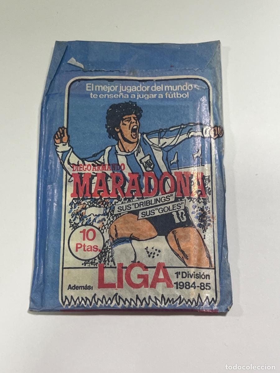 Cromos de f&uacute;tbol: SOBRE DE CROMOS. MARADONA. SUS DRIBLINGS. SUS GOLES. LIGA 1984-1985. CROMO ESPORT. CERRADO