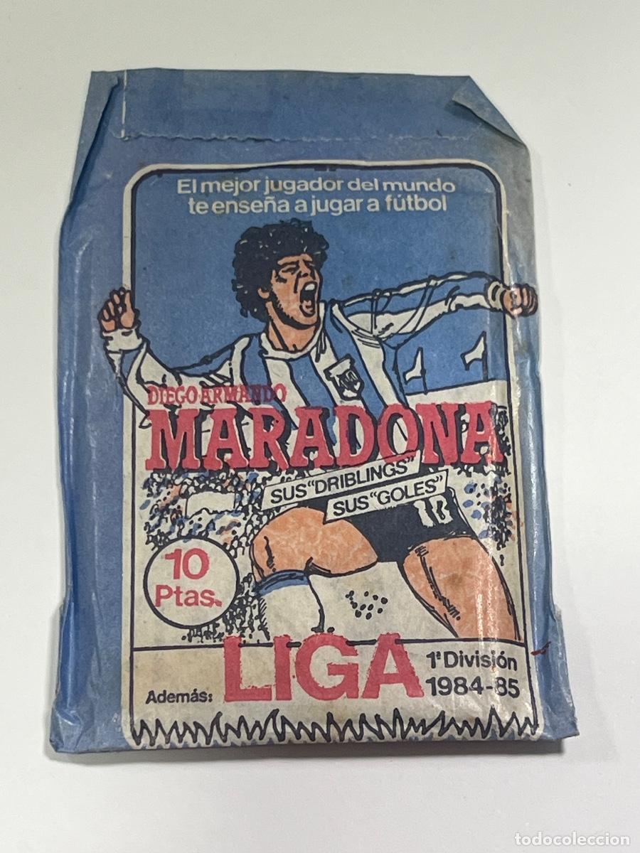 Cromos de f&uacute;tbol: SOBRE DE CROMOS. MARADONA. SUS DRIBLINGS. SUS GOLES. LIGA 1984-1985. CROMO ESPORT. CERRADO