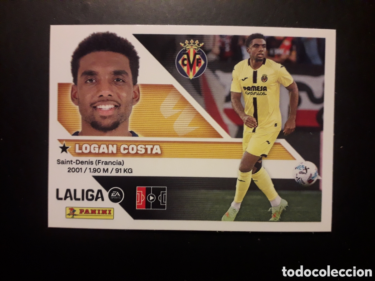Cromos de f&uacute;tbol: LOGAN COSTA VILLARREAL N&deg; 6B ED ESTE 2026 2027 26 27 SIN PEGAR PEDIDO M&Iacute;NIMO 3&euro;