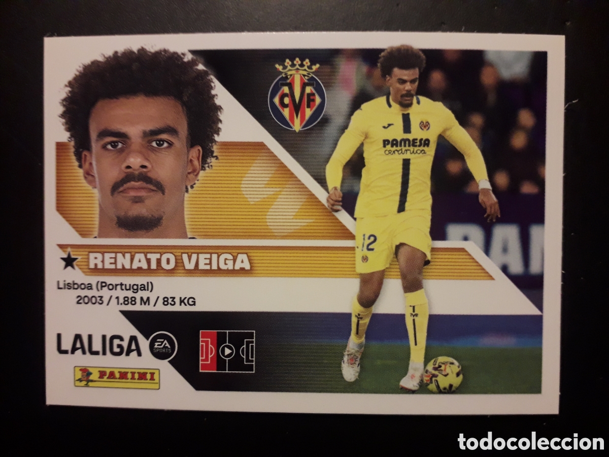 Cromos de f&uacute;tbol: RENATO VEIGA VILLARREAL N&deg; 9 ED ESTE 2026 2027 26 27 SIN PEGAR PEDIDO M&Iacute;NIMO 3&euro;