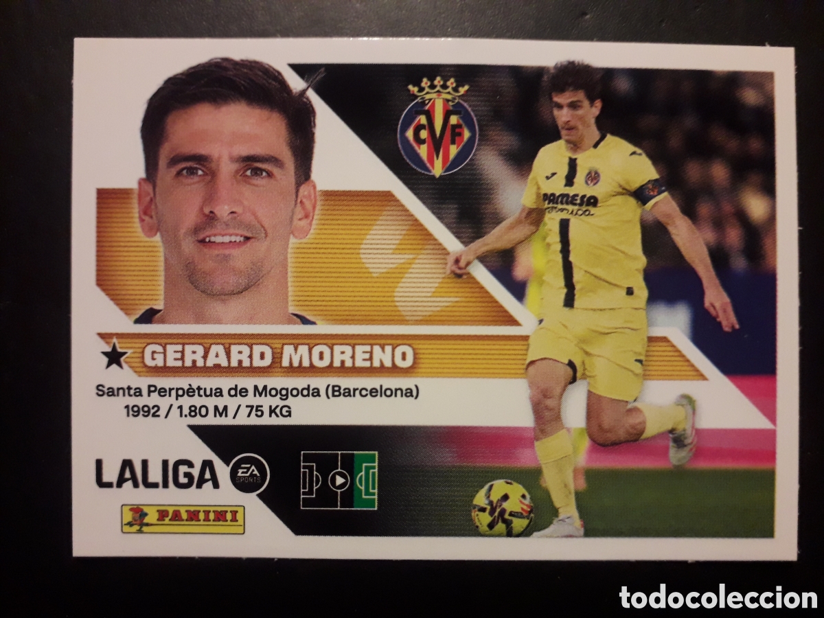 Cromos de f&uacute;tbol: GERARD MORENO VILLARREAL N&deg; 20 ED ESTE 2026 2027 26 27 SIN PEGAR PEDIDO M&Iacute;NIMO 3&euro;