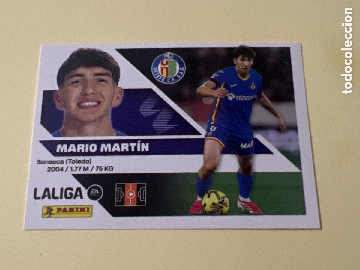Cromos de f&uacute;tbol: C3281. Cromo Liga 2026 2027. 26 27. Mario Mart&iacute;n. Getafe. N. &ordm; 11. ESTE. Panini