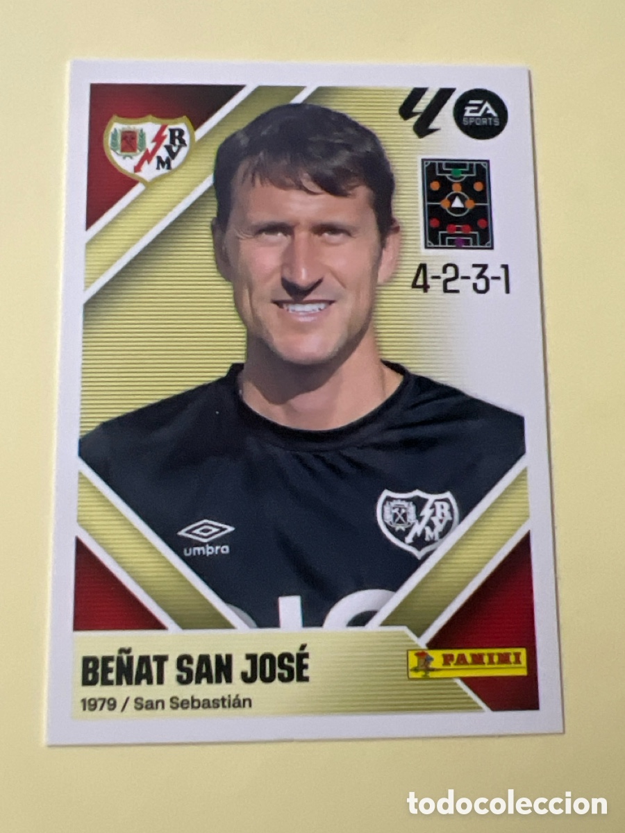Cromos de f&uacute;tbol: C3283. LIGA ESTE 2026 2027 26 27 NUEVO - RAYO VALLECANO N&ordm; 2 ENTRENADOR BE&Ntilde;AT SAN JOSE
