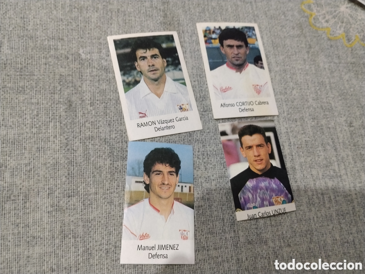 Cromos de f&uacute;tbol: BIMBO LIGA 1991 92 ( 91 -92 ) 4 CROMOS - SEVILLA CF ( SIN PEGAR )