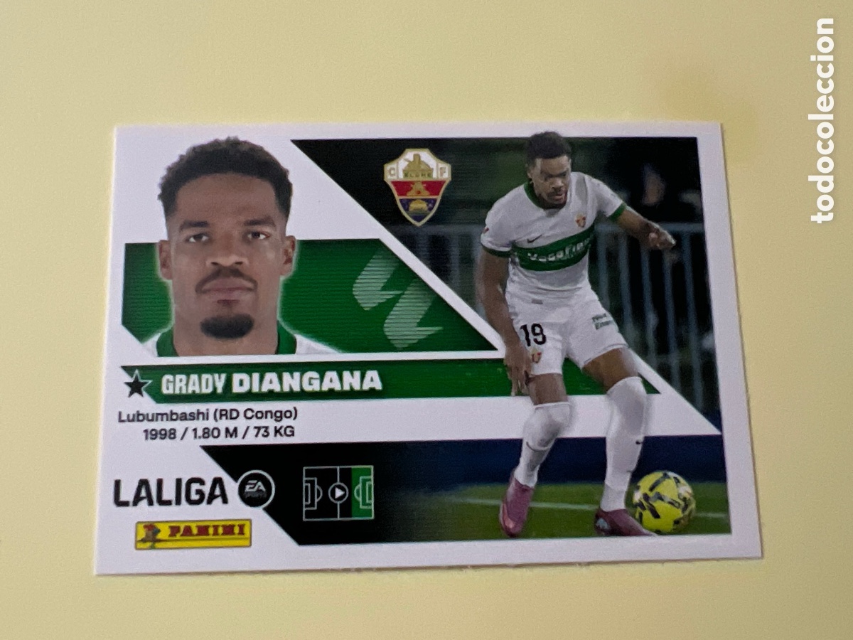 Cromos de f&uacute;tbol: C3293. Diangana n&uacute;mero 19 del Elche cromo liga este 26-27 2026-2027