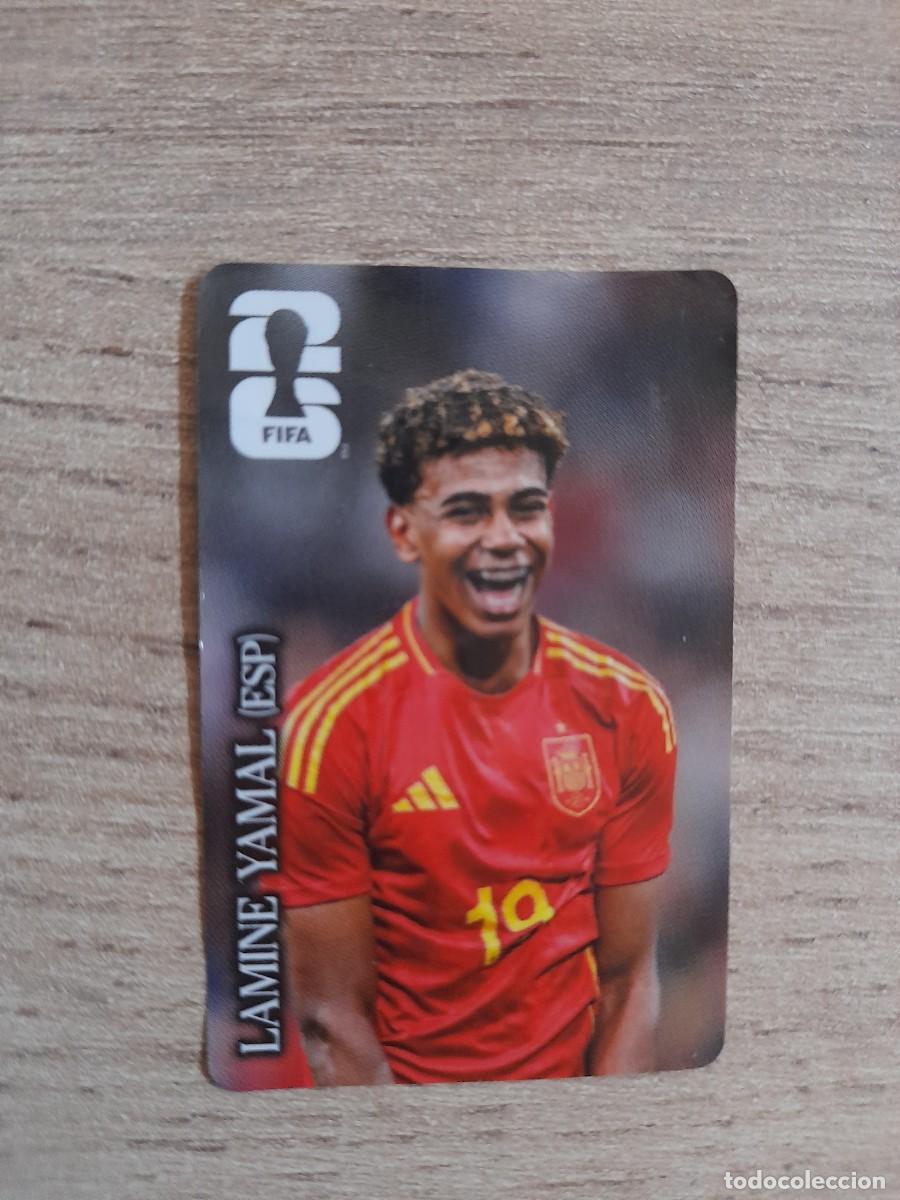 Cromos de f&uacute;tbol: Lamine Yamal cromo sticker despegado promoci&oacute;n Coca-Cola Mundial FIFA World Cup 2026