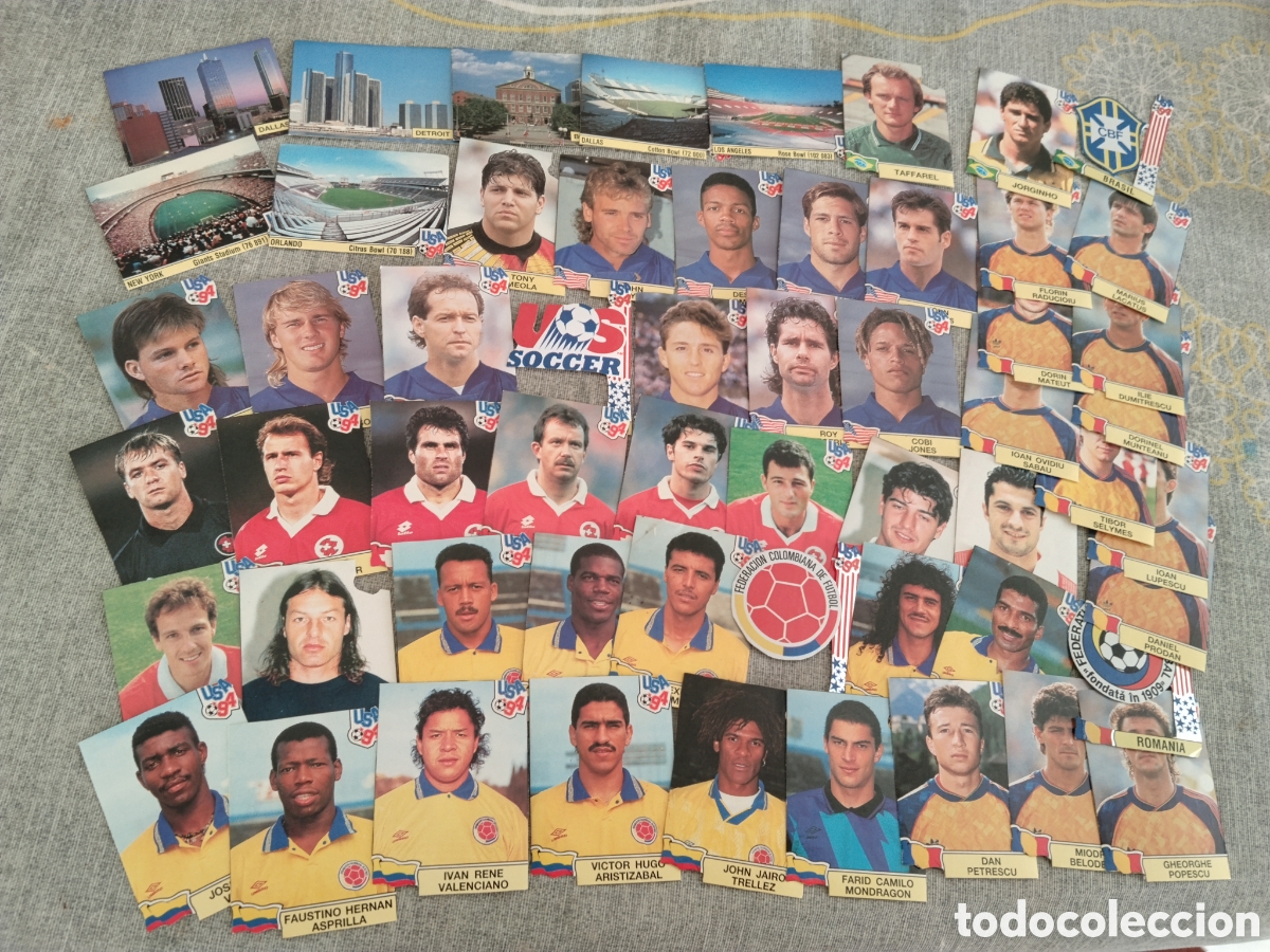 Cartes &agrave; collectionner de Football: PANINI USA 94 LOTE DE 220 CROMOS DIFERENTES SIN PEGAR ( RECORTADO EL MARGEN BLANCO )