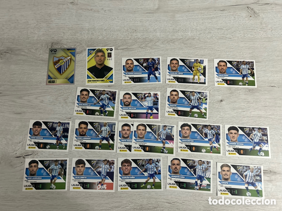 Cromos de f&uacute;tbol: Equipo Completo M&aacute;laga Liga Este 2026/27 26-27 Panini