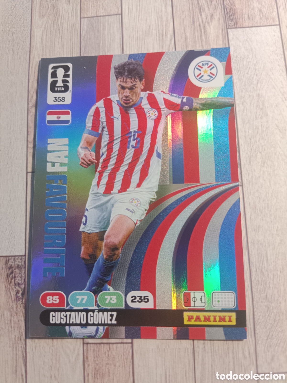 Cromos de f&uacute;tbol: 358 GUSTAVO GOMEZ FAN FAVOURITE PARAGUAY ADRENALYN XL MUNDIAL FIFA WORLD CUP 2026 PANINI