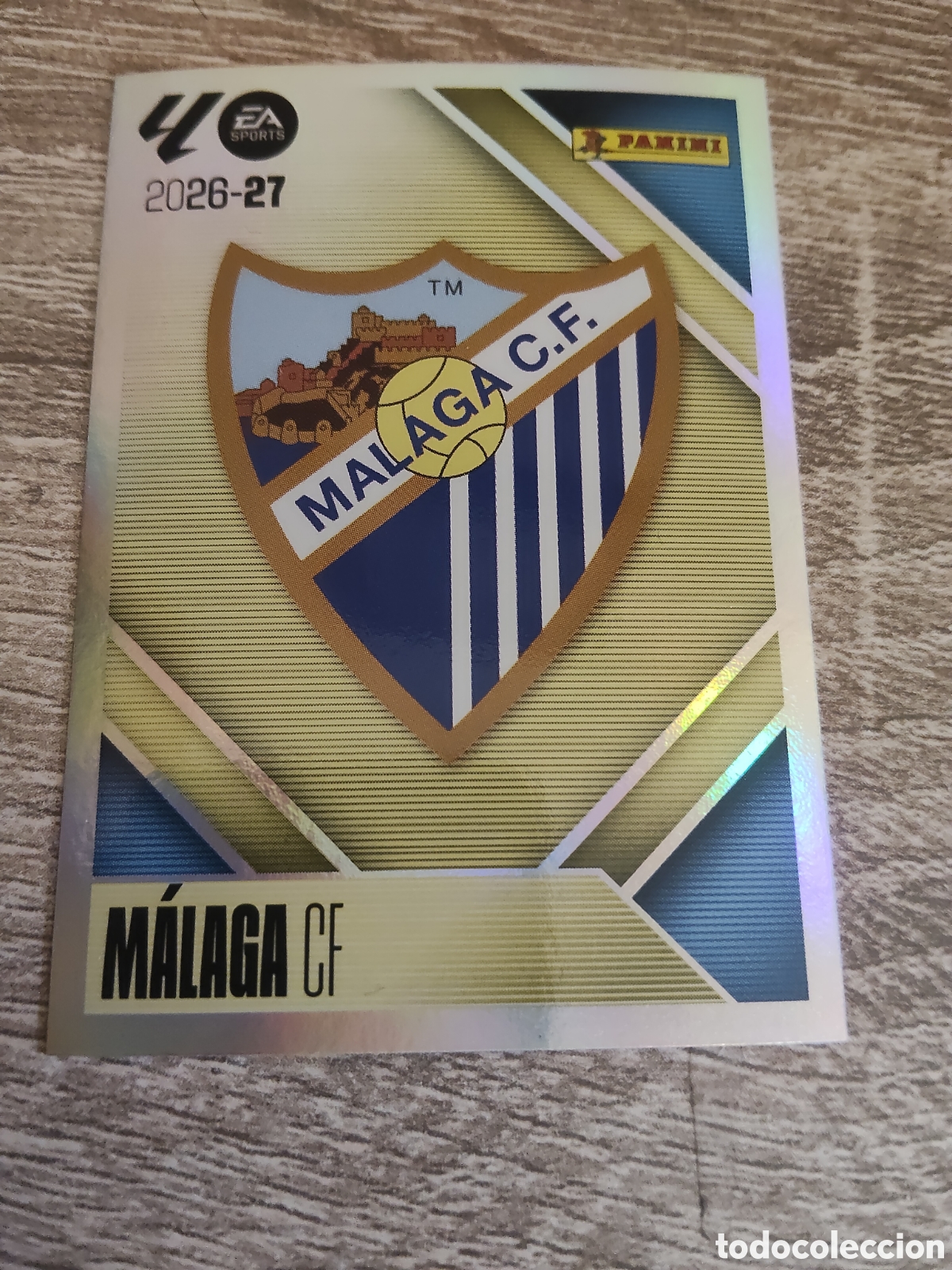 Cromos de f&uacute;tbol: Escudo M&aacute;laga liga 2026 2027 26 27 ediciones este