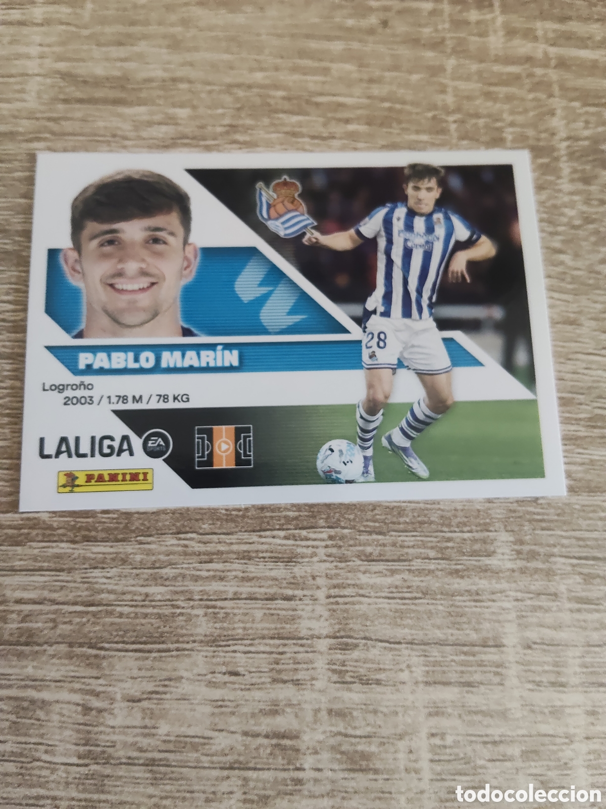 Cromos de f&uacute;tbol: Pablo Mar&iacute;n Real Sociedad liga 2026 2027 26 27 ediciones este