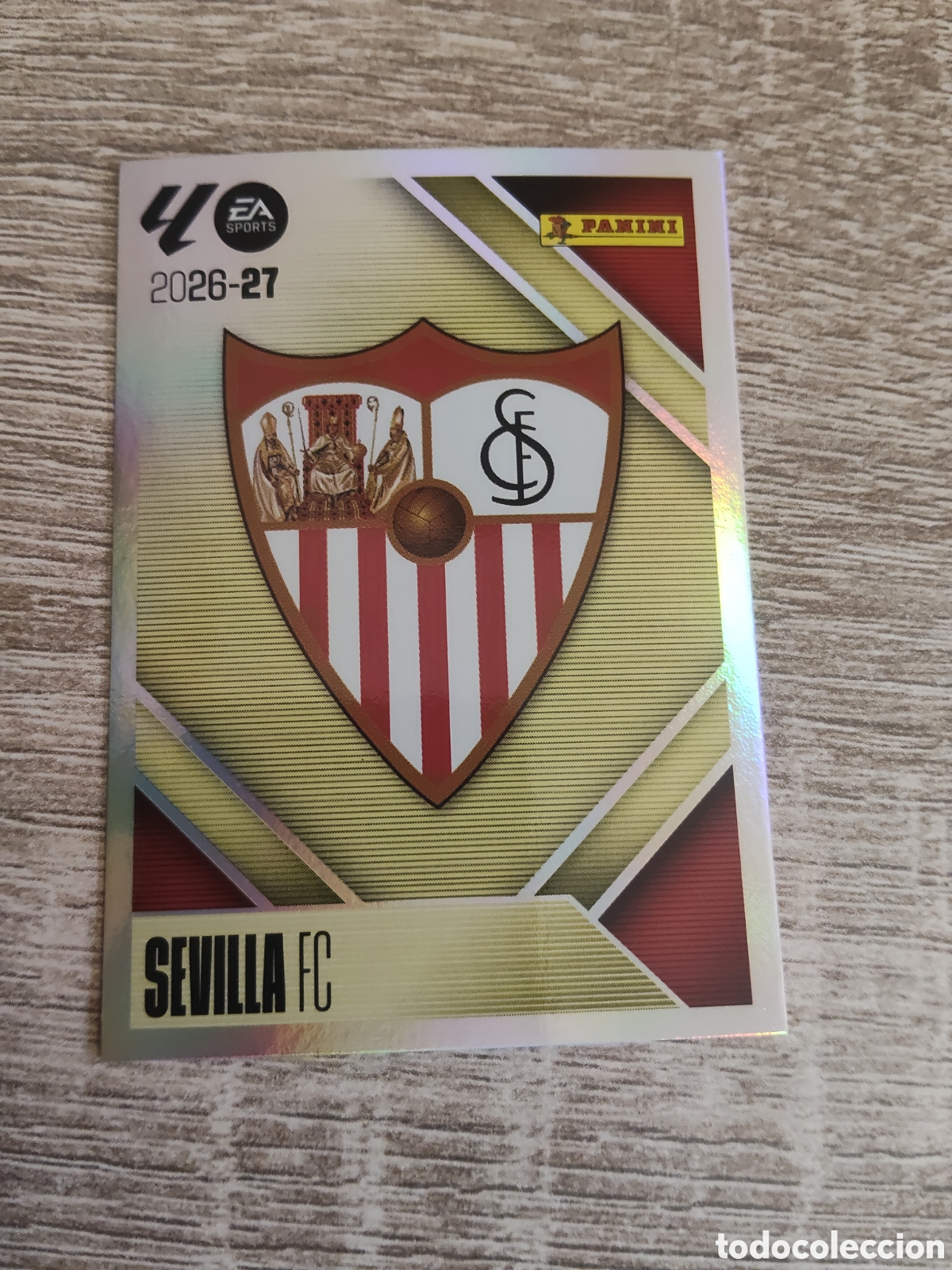 Cromos de f&uacute;tbol: Escudo Sevilla liga 2026 2027 26 27 ediciones este