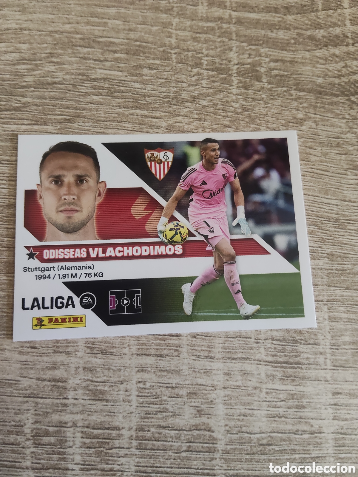Cromos de f&uacute;tbol: Vlachodimos Sevilla liga 2026 2027 26 27 ediciones este