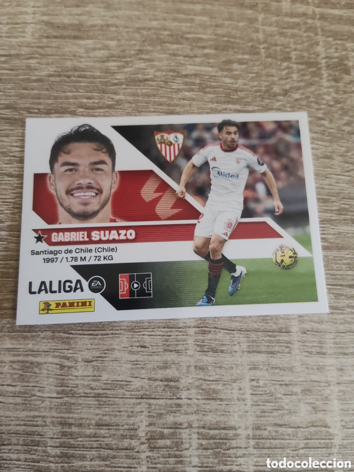 Cromos de f&uacute;tbol: Suazo Sevilla liga 2026 2027 26 27 ediciones este