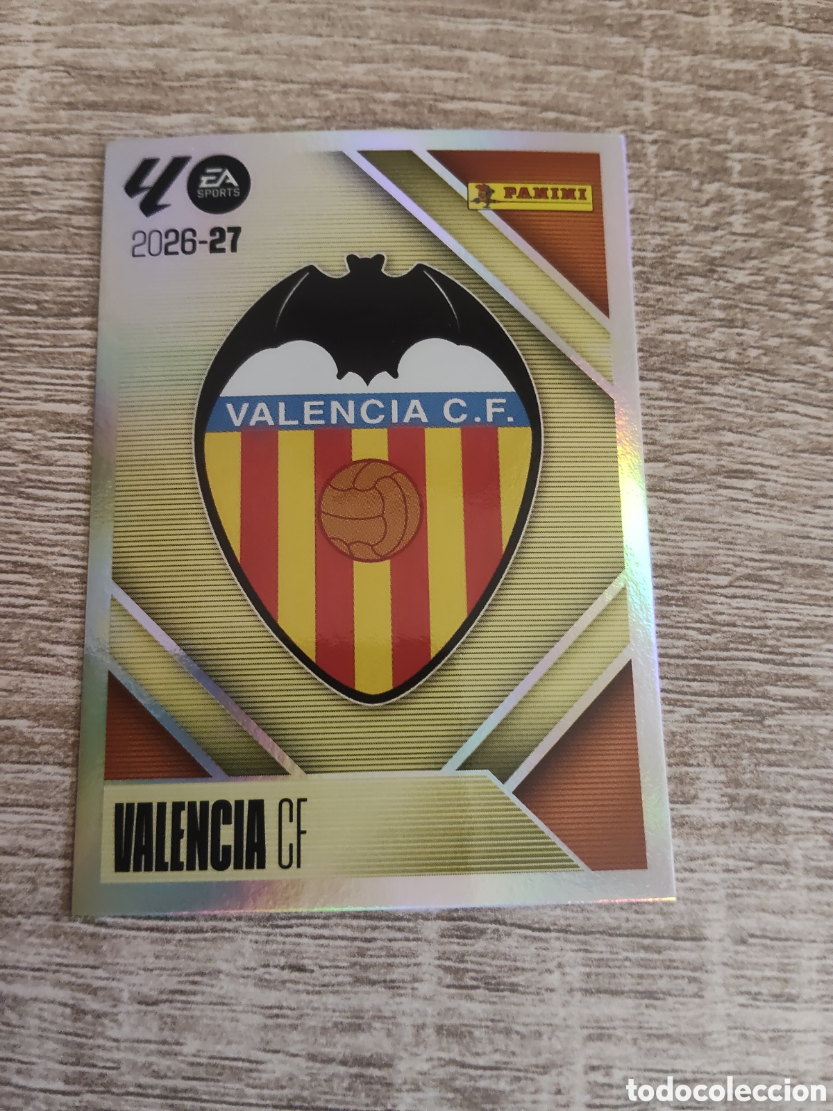 Cromos de f&uacute;tbol: Escudo Valencia liga 2026 2027 26 27 ediciones este