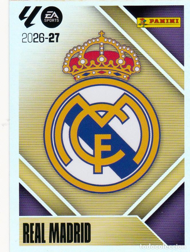 Football Stickers: ESTE 2026-27 * ESCUDO * N&ordm; 1 - DEL REAL MADRID - (NUEVO DE SOBRE) (A-20)