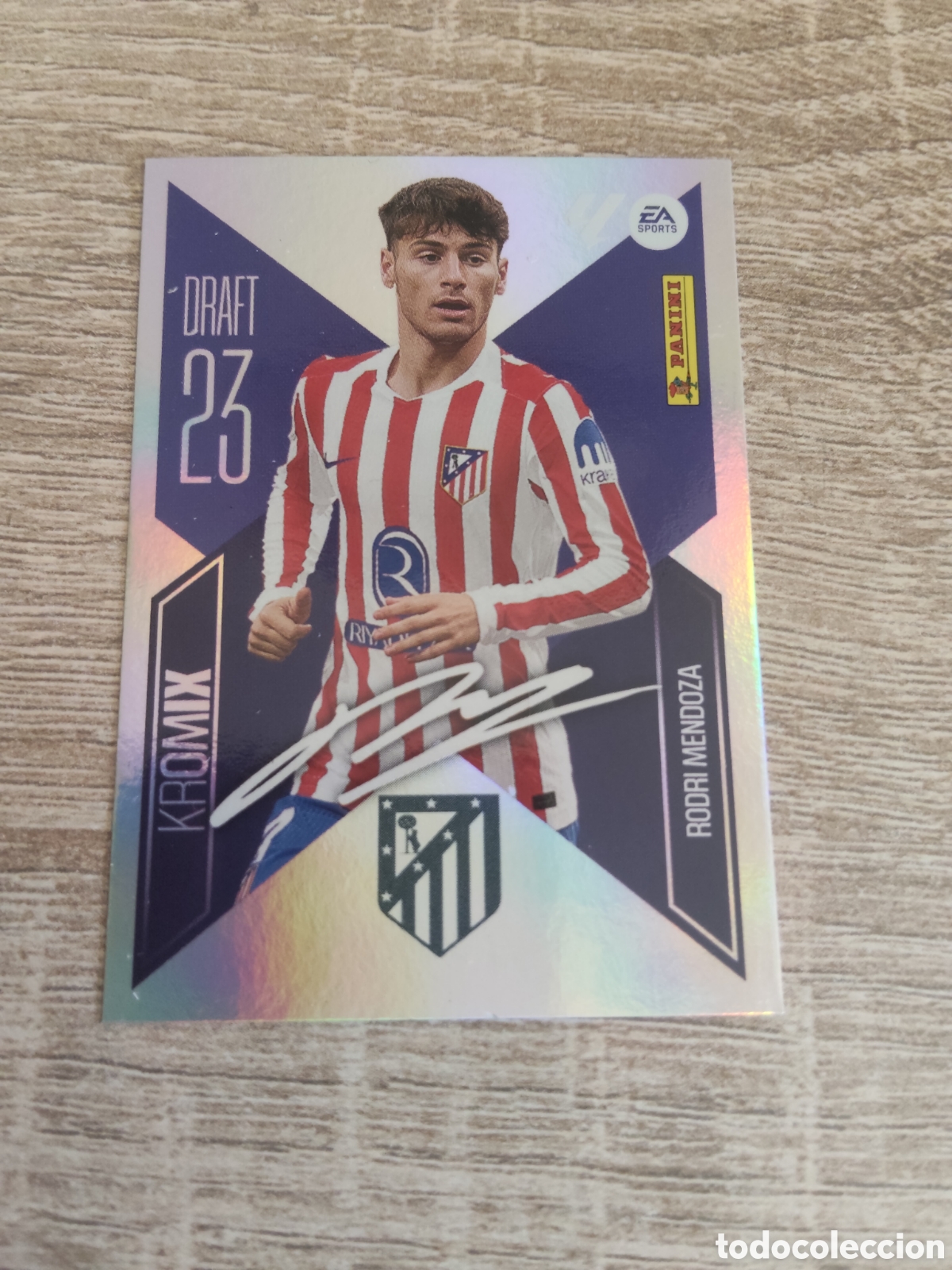 Cromos de f&uacute;tbol: Rodri Mendoza Atl&eacute;tico de Madrid draft 23 kromix liga 2026 2027 26 27 ediciones este