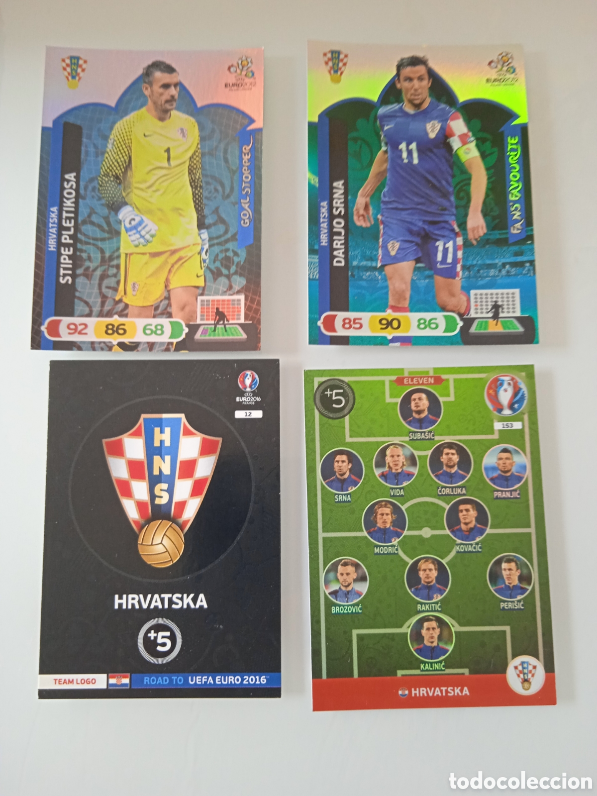 Cromos de f&uacute;tbol: Lote 4 Cards Croacia UEFA euro 2012/2016